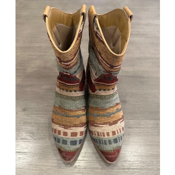 Wonderly Buckley women’s low boho southwest print Cowboy boots size 6 - Picture 4 of 12